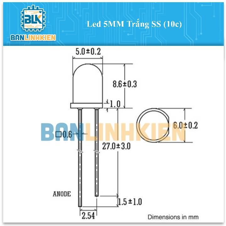 Led 5MM Trắng SS (10c)