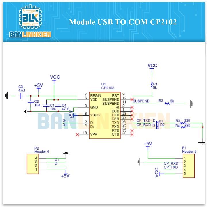 Module USB TO COM CP2102