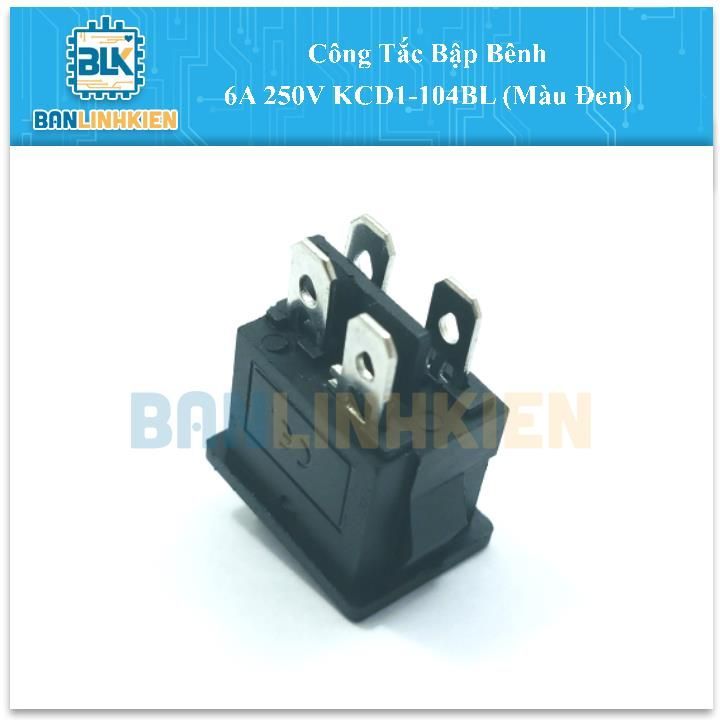 Công Tắc Bập Bênh 6A 250V KCD1-104BL (Màu Đen)