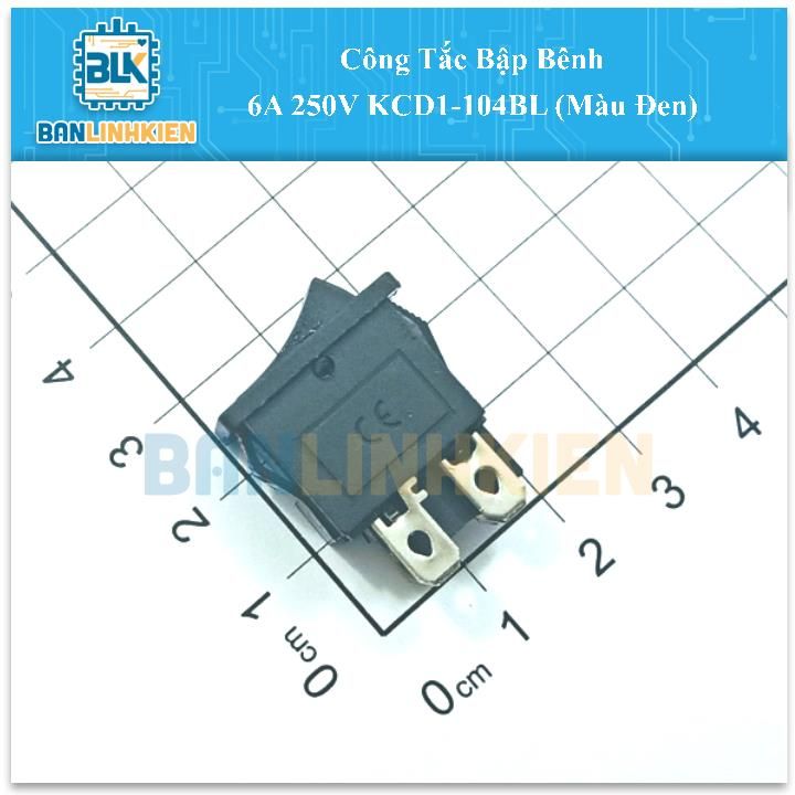 Công Tắc Bập Bênh 6A 250V KCD1-104BL (Màu Đen)