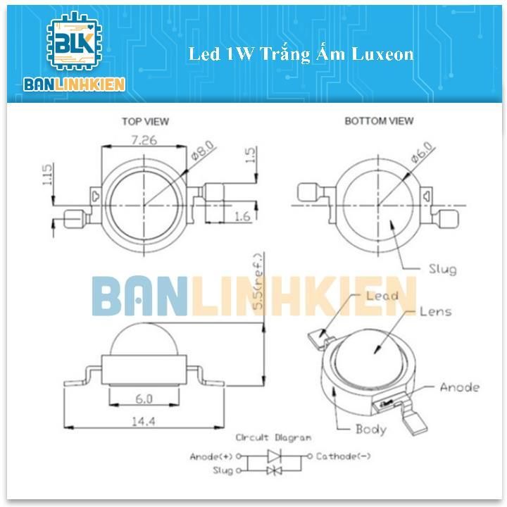 Led 1W Trắng Ấm Luxeon