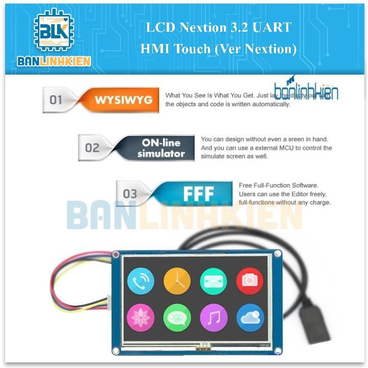 LCD Nextion 3.2 UART HMI Touch (Ver Nextion)