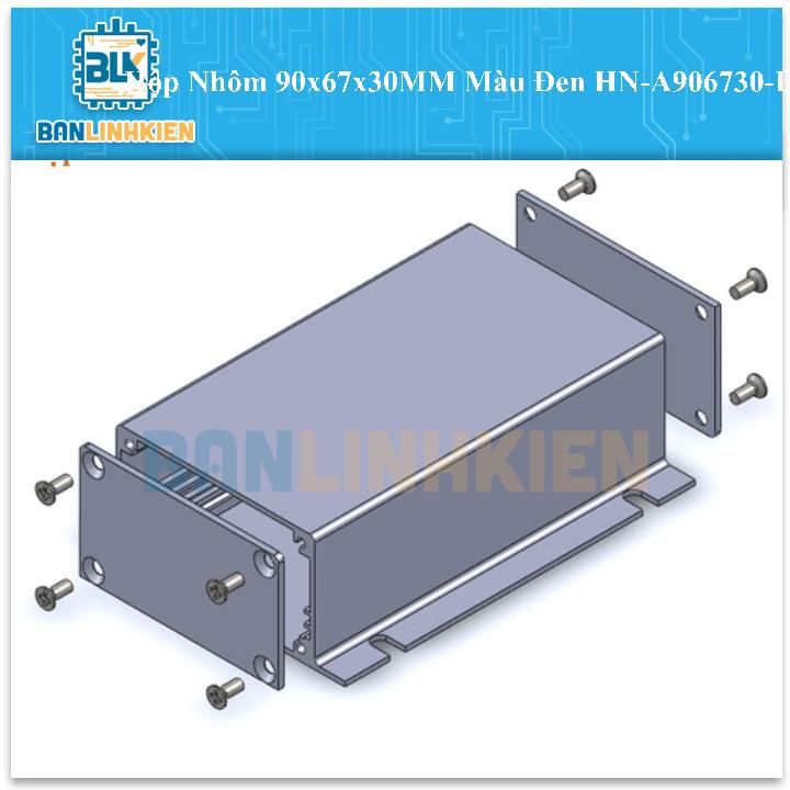 Hộp Nhôm 90x67x30MM Màu Đen HN-A906730-BT