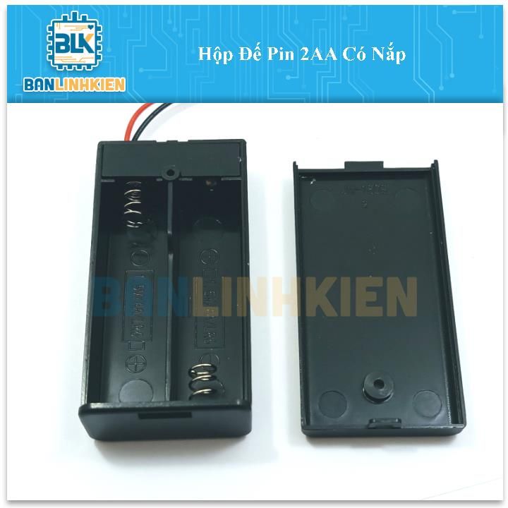 Hộp Đế Pin 2AA Có Nắp