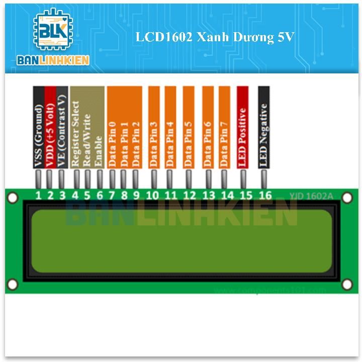 LCD1602 Xanh Dương 5V