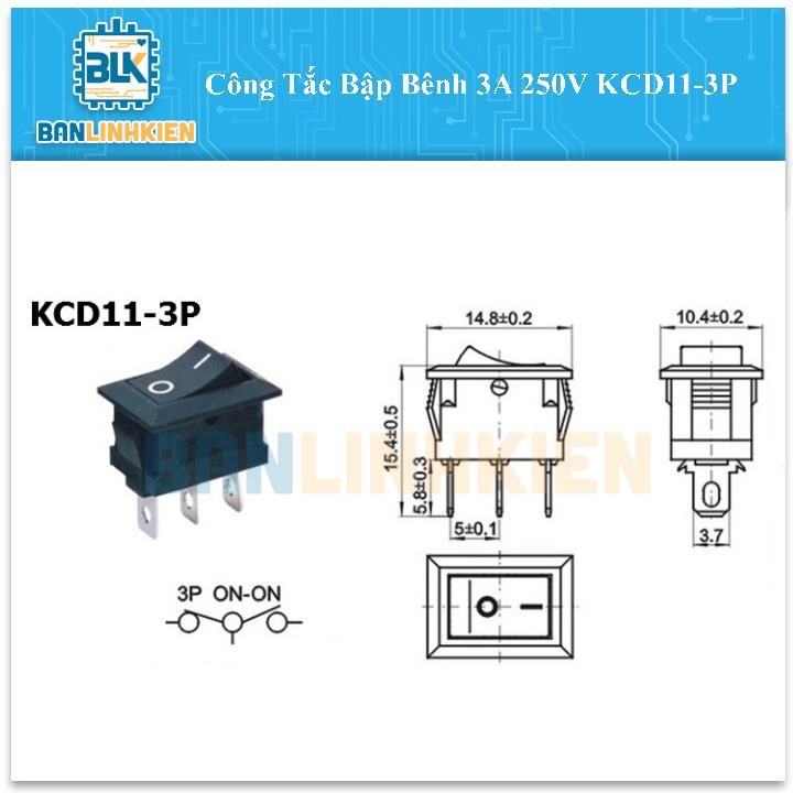 Công Tắc Bập Bênh 3A 250V KCD11-3P