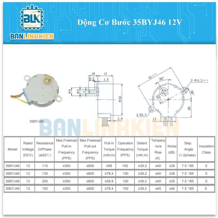 Động Cơ Bước 35BYJ46 12V