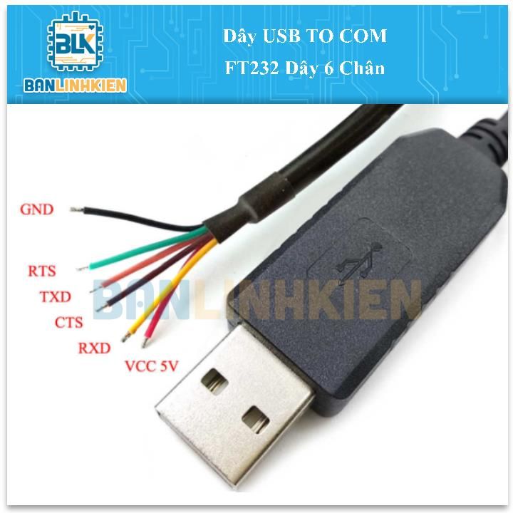 Dây USB TO COM FT232 Dây 6 Chân