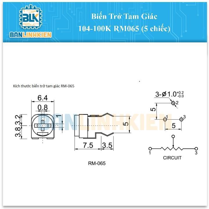 Biến Trở Tam Giác 104-100K RM065 (5 chiếc)