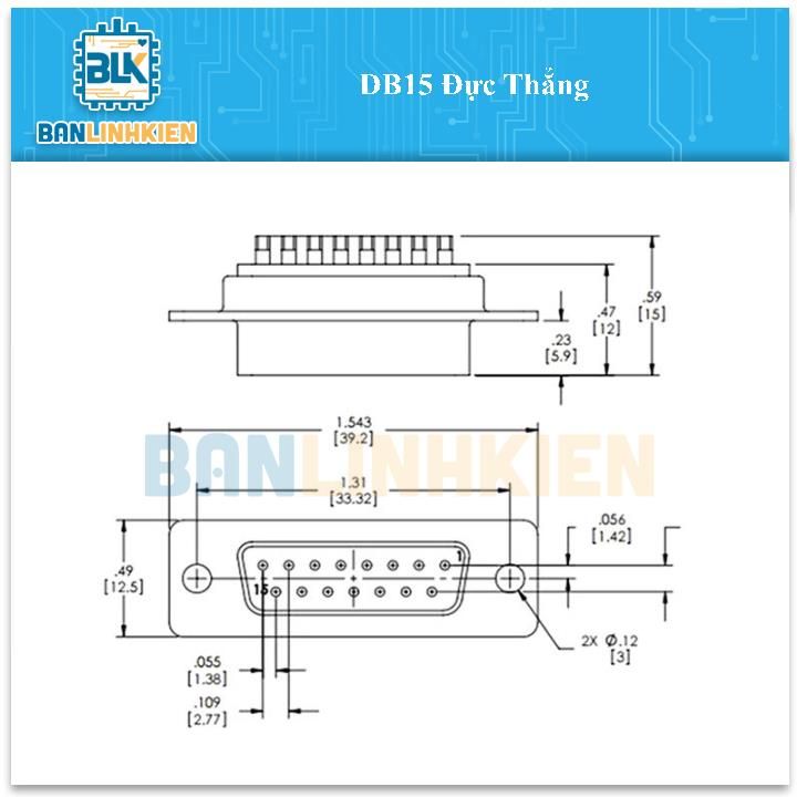 DB15 Đực Thẳng