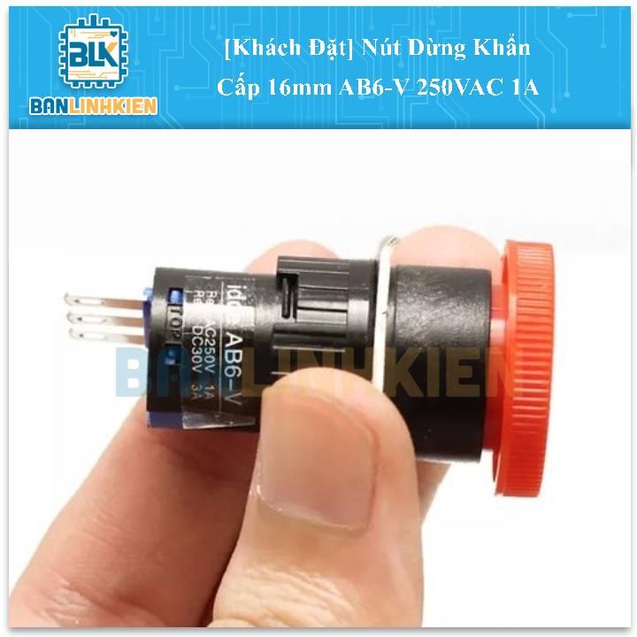 Nút Dừng Khẩn Cấp 16mm AB6-V 250VAC 1A