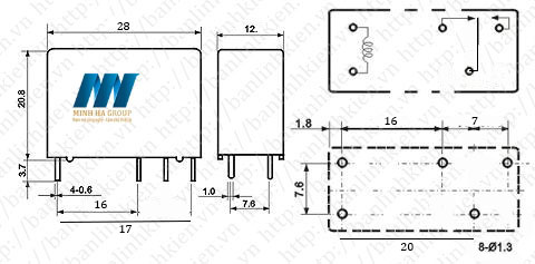 Relay 24V10A 5 Chân SMI-24VDC-SL-C