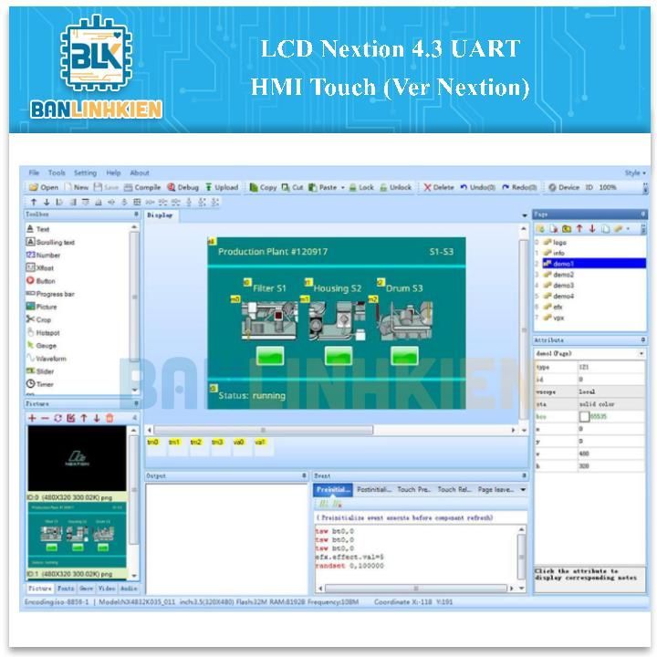 LCD Nextion 4.3 UART HMI Touch (Ver Nextion)