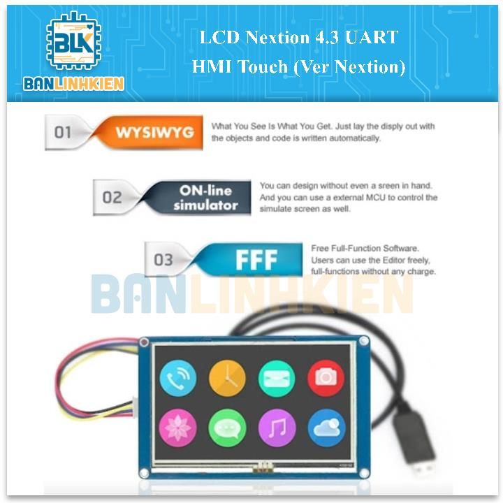 LCD Nextion 4.3 UART HMI Touch (Ver Nextion)