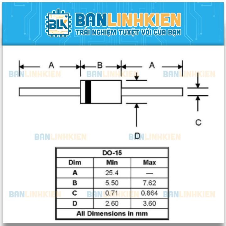 Diode RL257 DO15 2.5A 1000V (DIP) (10c)