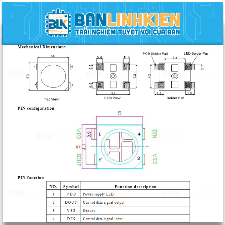 LED RGB WS2812B Led Rời 5050