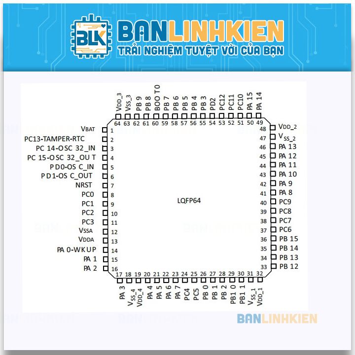 STM32F103RBT6 LQFP64 (Tháo Máy)