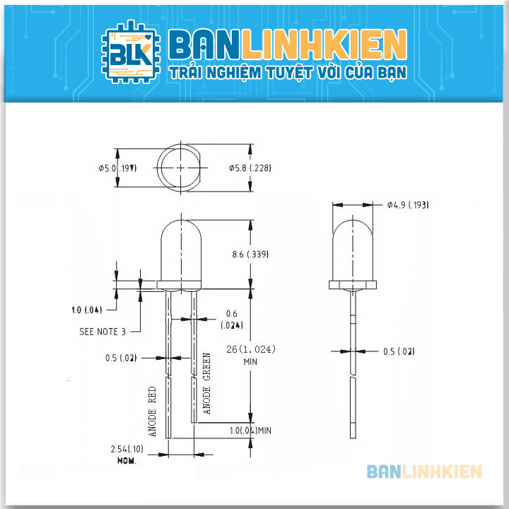 LED 5MM Phủ Xanh Lá (10c)