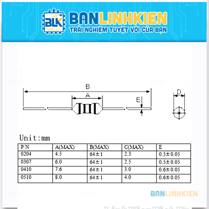 Cuộn Cảm Vạch 10mH 1W 0510 (5 chiếc)