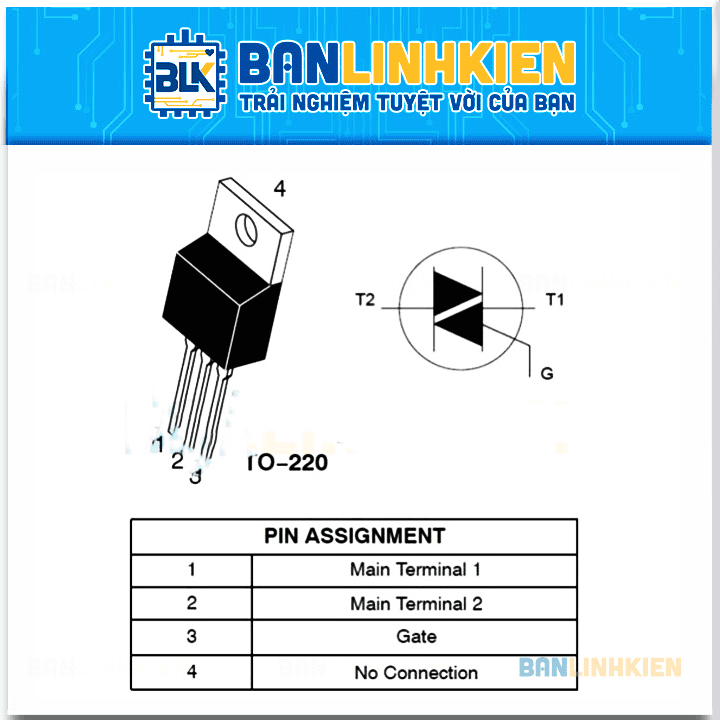 BTA16-800B TO220 TRIAC 16A 800V