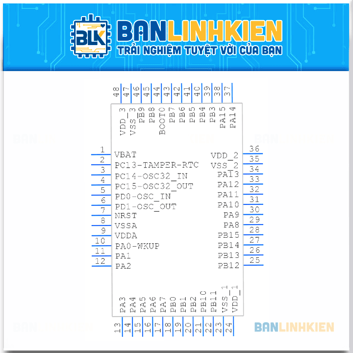 STM32F103C8T6 LQFP48 Chính Hãng