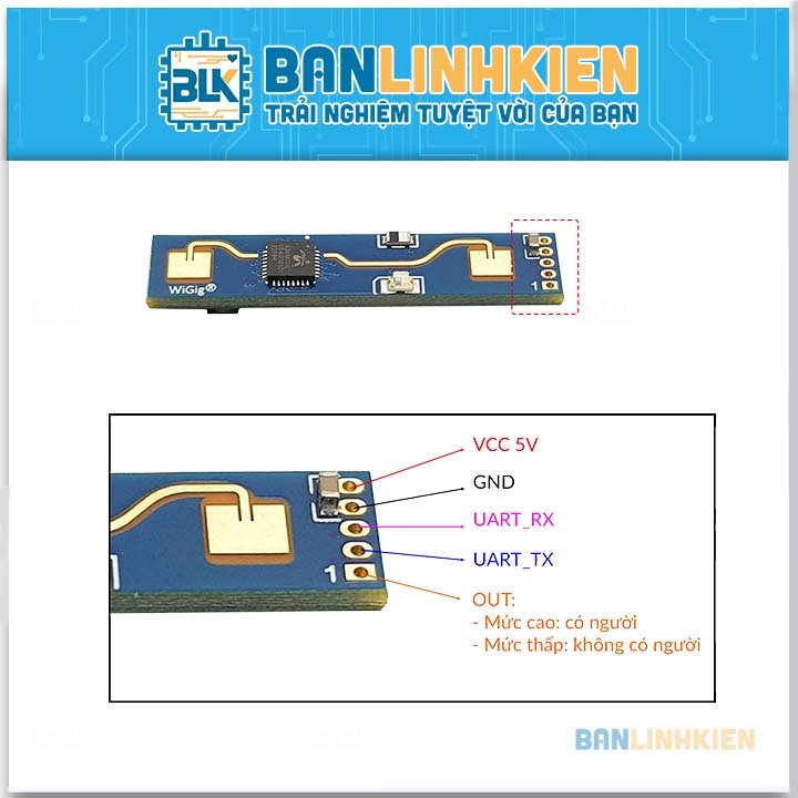 Cảm biến hiện diện con người HLK-LD2410B 5V Radar 24GHz - Nshop