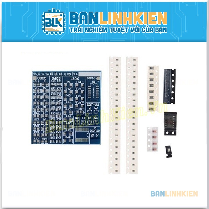 Bộ Linh Kiện Học Hàn Dán Cơ Bản SMD-001