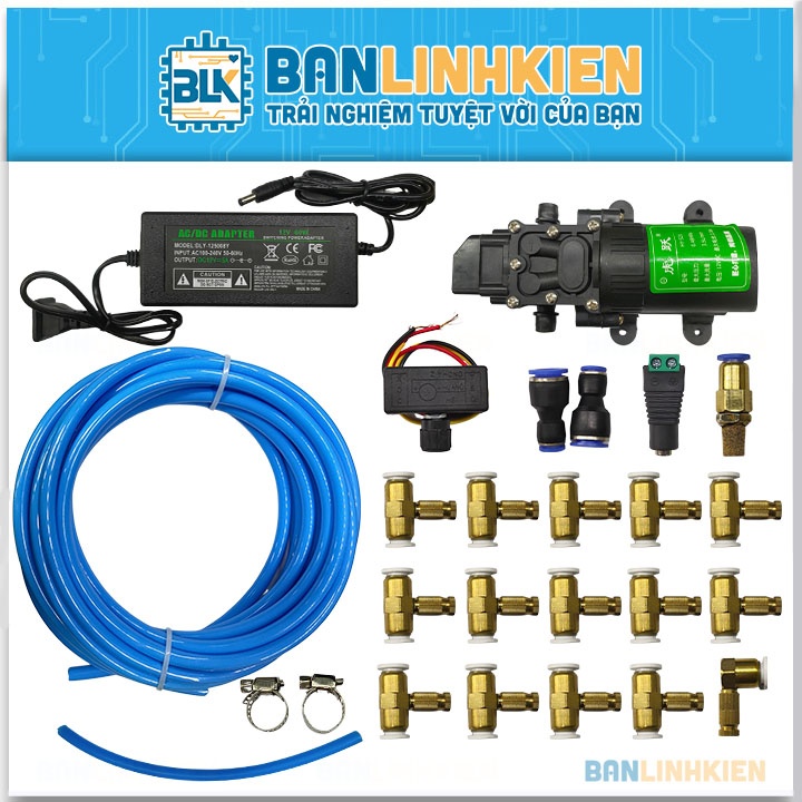 Combo Máy Bơm Phun Sương DP-521 (15m Ống Tio + 15 Đầu Phun Sương)