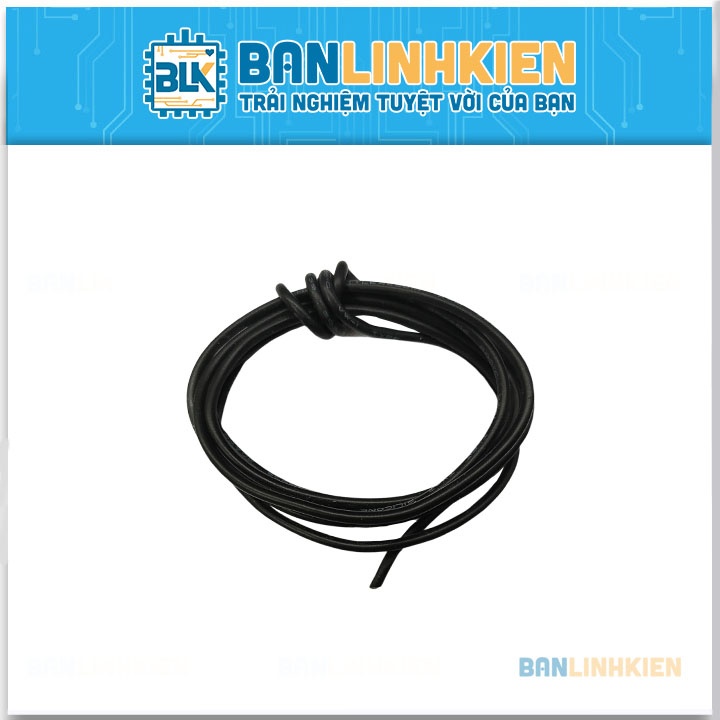 Dây Điện Silicon Chống Cháy 16AWG Màu Đen (1m)