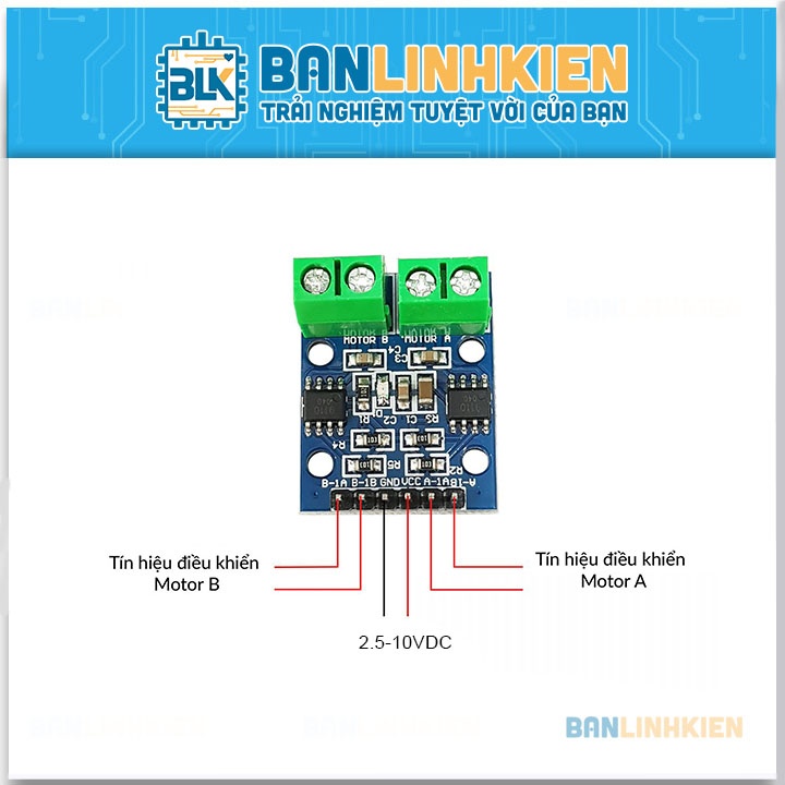 Module Điều Khiển Động Cơ L9110 2.5-12VDC 0.8A