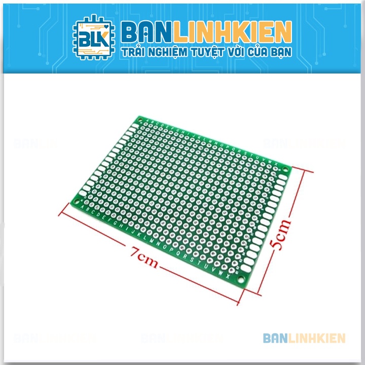 PCB Đục Lỗ 5x7Cm 2 Lớp (Phíp Thủy Tinh)