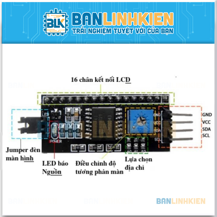 Module Chuyển Đổi I2C cho LCD1602