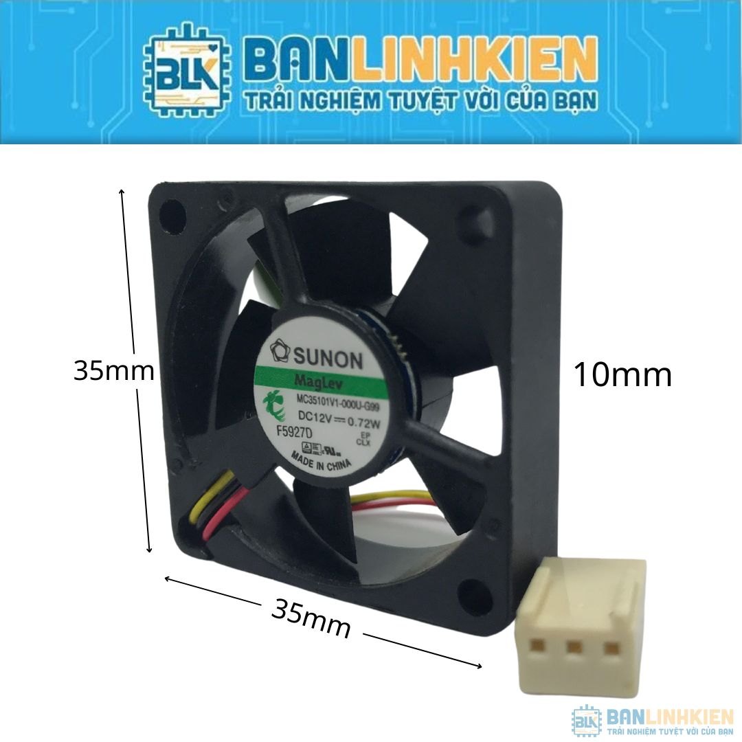 Quạt Tản Nhiệt SUNON 12VDC 0.72W 35x35x10mm