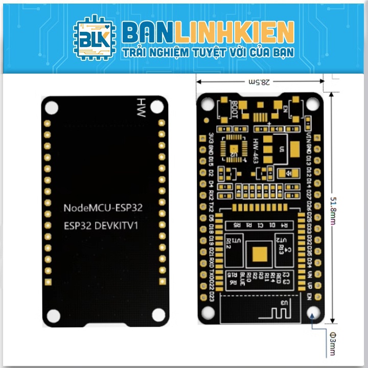 KIT WIFI ESP-32 ESP-WROOM-32S Cổng Type C