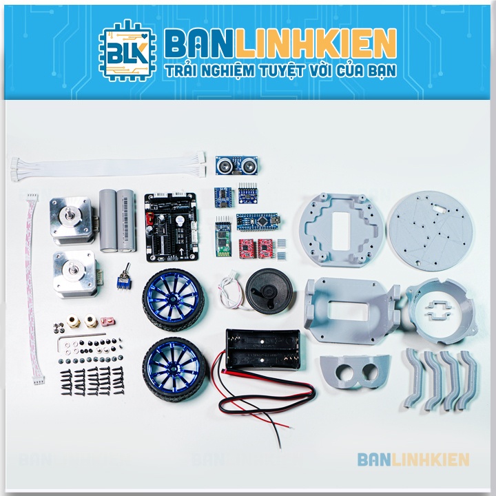 Robot 2 Bánh Tự Cân Bằng BLK (Phát Âm Thanh, Tránh Vật Cản, Điều Khiển Bằng App Bluetooth)