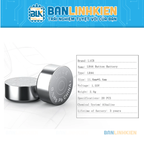 Pin LR44 (AG13) 1.5V (1 Viên)