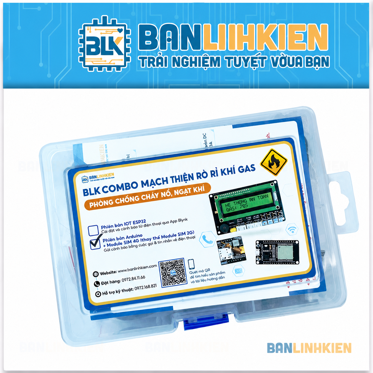 BLK COMBO Phát Hiện Rò Rỉ Khí GAS Phòng Chống Cháy Nổ, Ngạt Khí (Tương Thích Arduino)