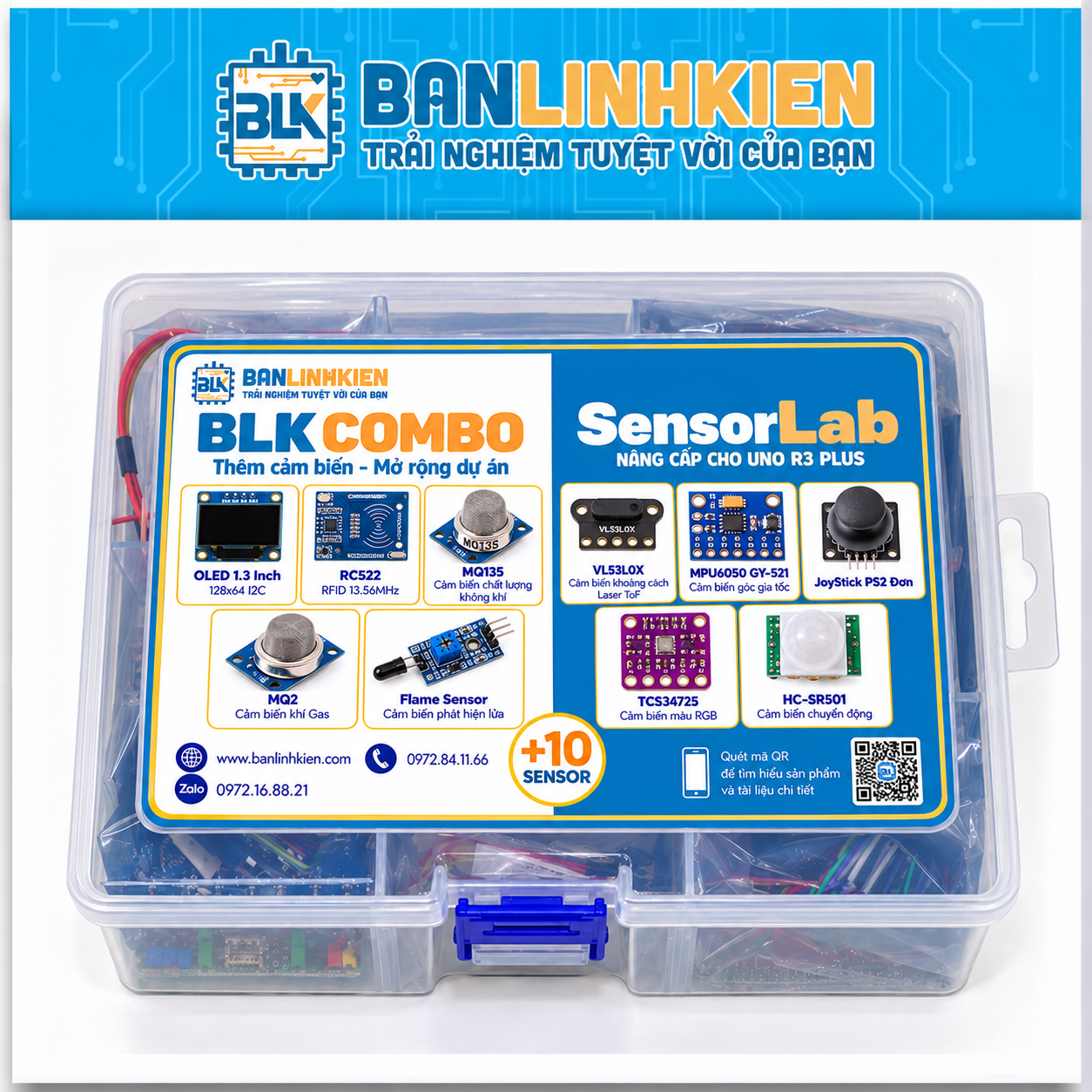 BLK COMBO SensorLab Nâng Cấp UNO R3 Plus