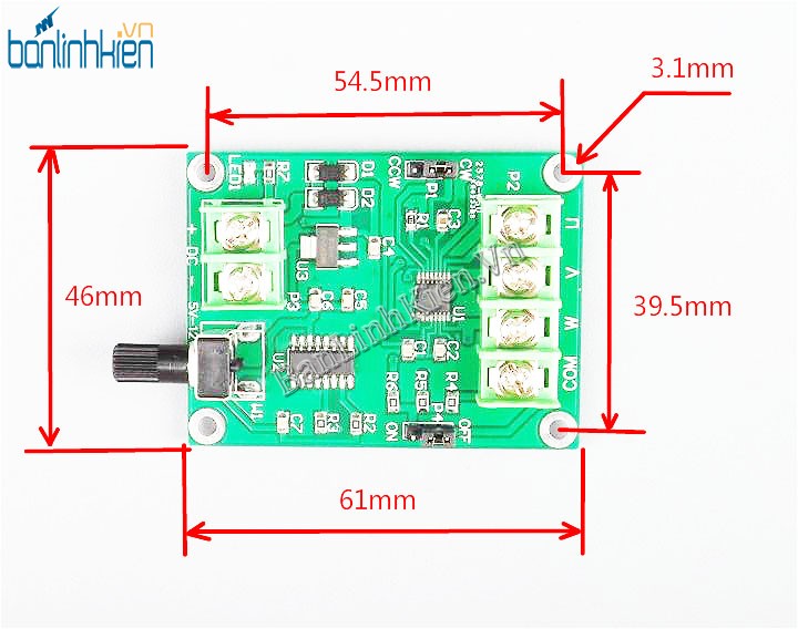 Module Điều Khiển Động Cơ  Không Chổi Than DC5-12V 1.2A