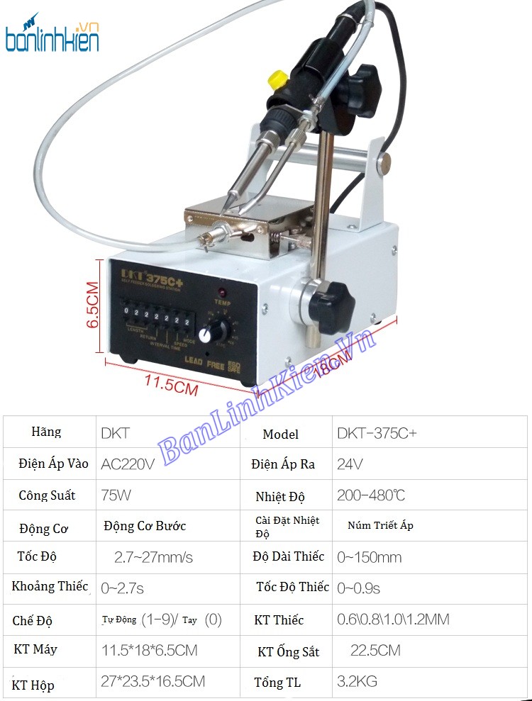 Máy Hàn Tự Động Đẩy Thiếc 375C