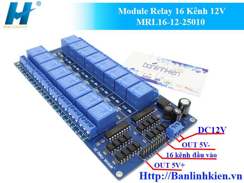 Module Relay 16 Kênh 12V MRL16-‎‎12-25010