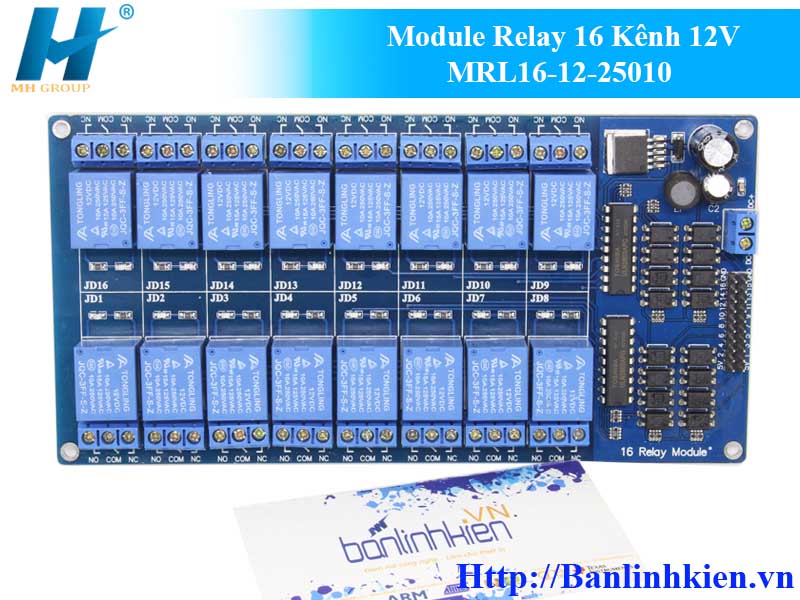 Module Relay 16 Kênh 12V MRL16-‎‎12-25010