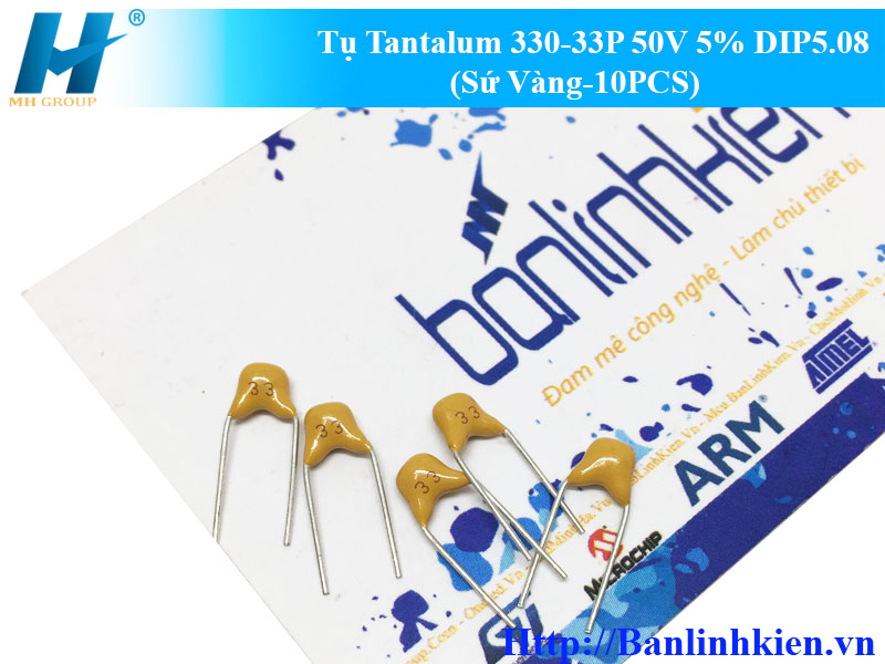 Tụ Tantalum 223-22nF 50V 20% DIP5.08 Sứ vàng (10c)