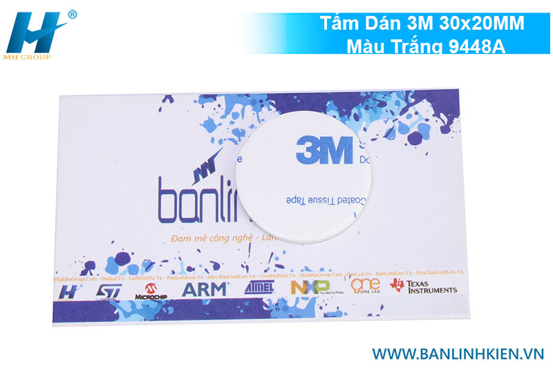 Tấm Dán 3M 30x2MM Màu Trắng 9448A