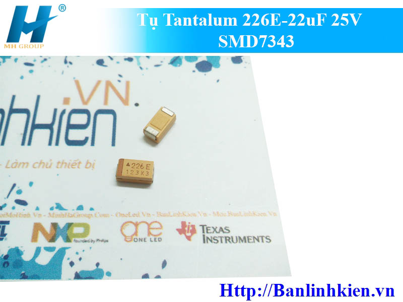 Tụ Tantalum 226E-22uF 25V SMD7343
