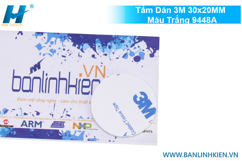 Tấm Dán 3M 30x2MM Màu Trắng 9448A