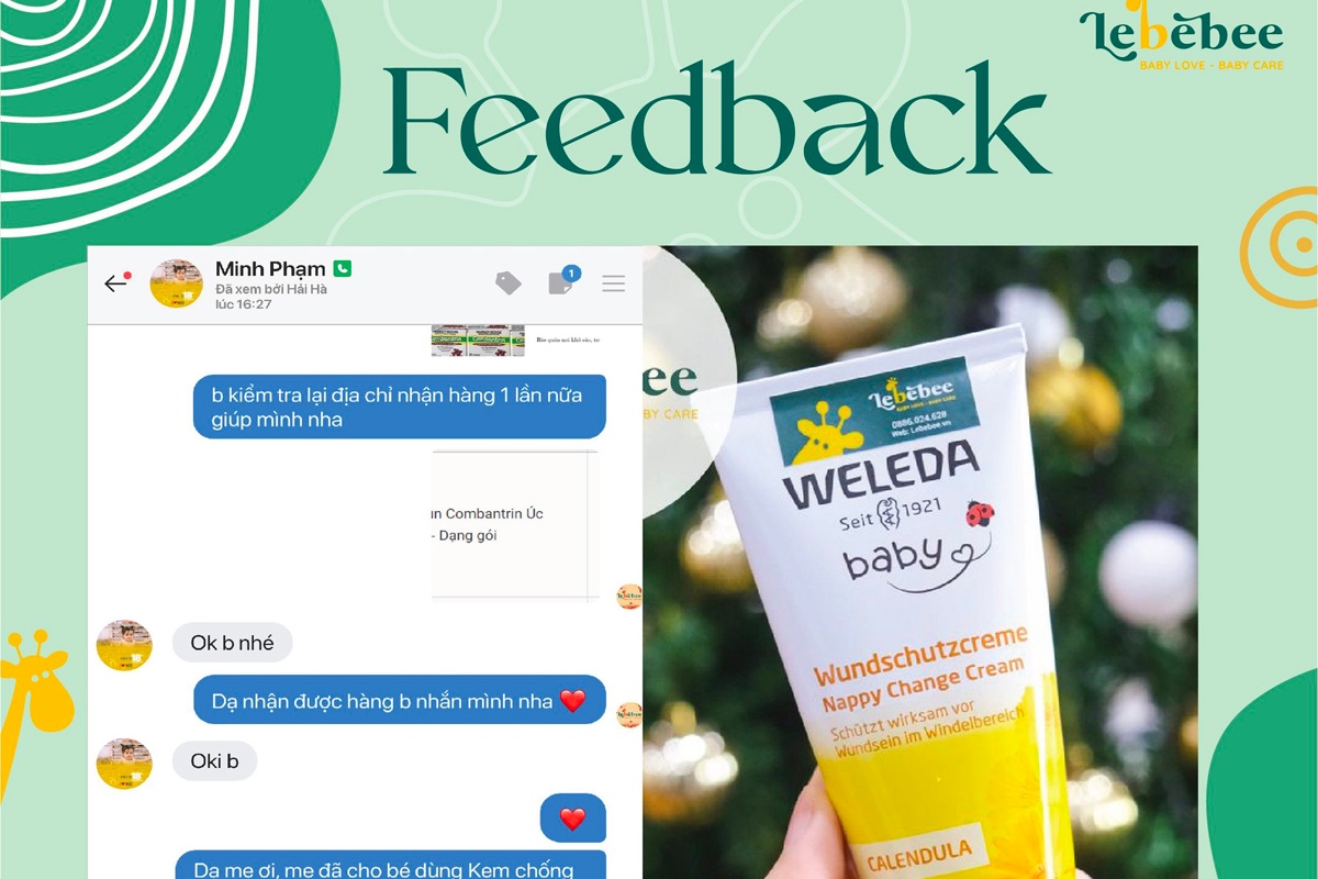 Feedback của khách hàng về kem hăm Weleda