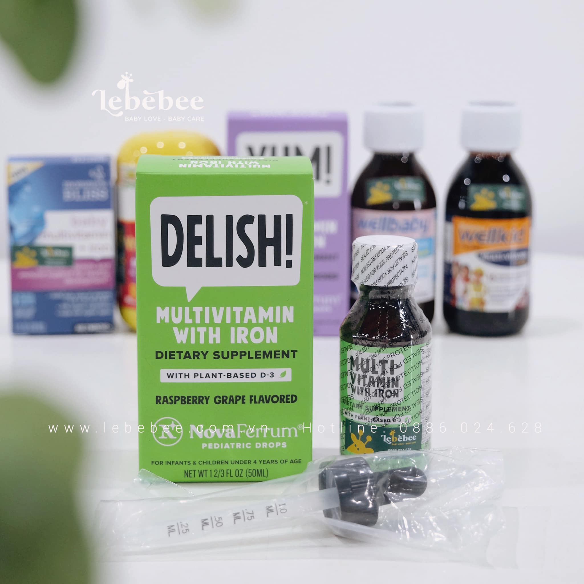 Novaferrum Delish xanh lá có chứa thành phần hữu cơ vừa giúp nâng cao sức khỏe vừa giúp bé ăn ngon miệng