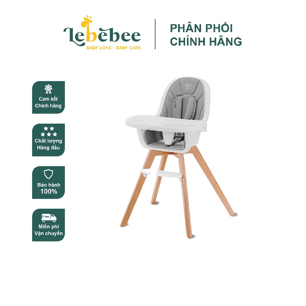 Ghế ăn dặm cho bé từ 6 tháng tuổi, bằng đệm bọc vải,chân bằng gỗ Tixi  Kinderkraft (Màu ghi)