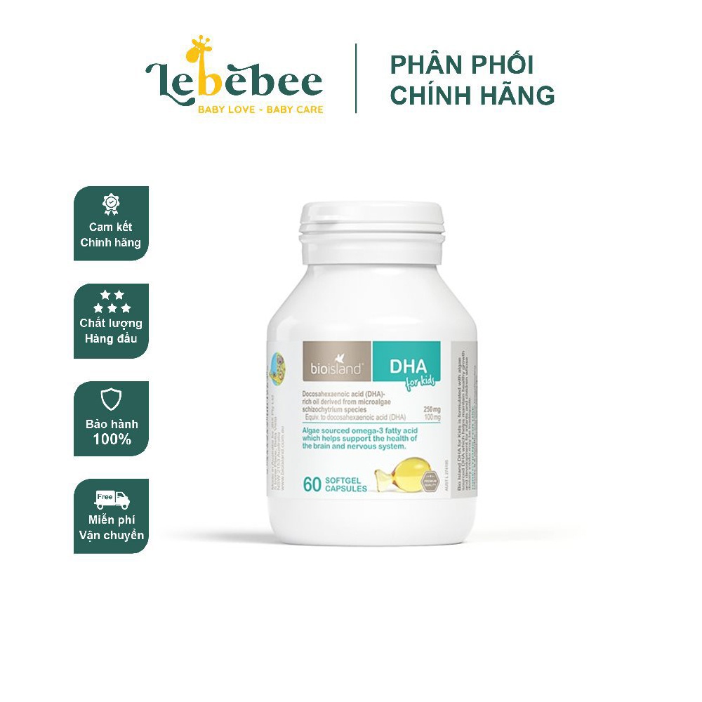 DHA Bio Island của úc cho bé từ 7 tháng tuổi ( lọ 60 viên)